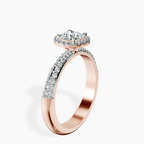 18kt Rose Gold Kathrine Halo Lab Diamond Ring standing product image one
