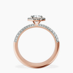 18kt Rose Gold Kathrine Halo Lab Diamond Ring side right image one