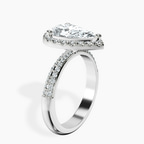 2.59 ct. pear Kathrine Halo Ring in 18kt white gold standing product image one