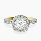 18kt Yellow Gold Kathrine Halo Lab Diamond Ring front image