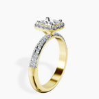18kt Yellow Gold Kathrine Halo Lab Diamond Ring standing product image one