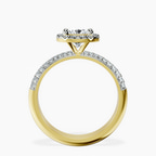 18kt Yellow Gold Kathrine Halo Lab Diamond Ring side right image one