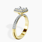 14ct Yellow Gold Kathrine Halo Lab Diamond Ring standing product image one