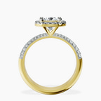 14ct Yellow Gold Kathrine Halo Lab Diamond Ring side right image one
