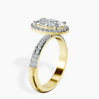 9ct Yellow Gold Kathrine Halo Lab Diamond Ring standing product image one