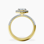 9ct Yellow Gold Kathrine Halo Lab Diamond Ring side right image one