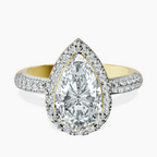 9ct Yellow Gold Kathrine Halo Lab Diamond Ring front image