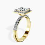 9ct Yellow Gold Kathrine Halo Lab Diamond Ring standing product image one