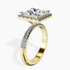 18kt Yellow Gold Kathrine Halo Lab Diamond Ring standing product image one