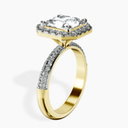 18kt Yellow Gold Kathrine Halo Lab Diamond Ring standing product image one