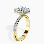 2.82 ct. round Kathrine Halo Ring in 10kt yellow gold standing product image one