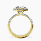 2.82 ct. round Kathrine Halo Ring in 10kt yellow gold side right image one