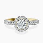 10kt Yellow Gold Kathrine Halo Lab Diamond Ring front image