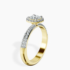10kt Yellow Gold Kathrine Halo Lab Diamond Ring standing product image one