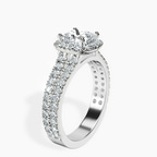 Platinum Luna Split Shank Halo Lab Diamond Ring standing product image one