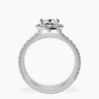 Platinum Luna Split Shank Halo Lab Diamond Ring side right image one