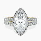 10kt Yellow Gold Luna Split Shank Halo Lab Diamond Ring front image