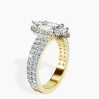 10kt Yellow Gold Luna Split Shank Halo Lab Diamond Ring standing product image one