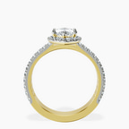 10kt Yellow Gold Luna Split Shank Halo Lab Diamond Ring side right image one