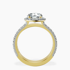 10kt Yellow Gold Luna Split Shank Halo Lab Diamond Ring side right image one