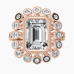 18kt Rose Gold Bloom Vintage Halo Lab Diamond Ring front image