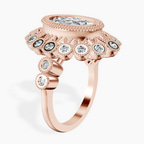 2.99 ct. oval Bloom Vintage Halo Ring in 10kt rose gold standing product image one