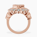 2.99 ct. oval Bloom Vintage Halo Ring in 10kt rose gold side right image one