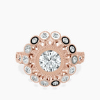 14kt Rose Gold Bloom Vintage Halo Lab Diamond Ring front image