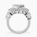 2.06 ct. oval Bloom Vintage Halo Ring in platinum side right image one