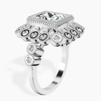 Platinum Bloom Vintage Halo Lab Diamond Ring standing product image one