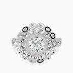 14kt White Gold Bloom Vintage Halo Lab Diamond Ring front image