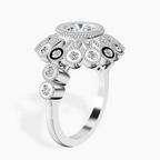 2.82 ct. round Bloom Vintage Halo Ring in 18kt white gold standing product image one