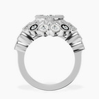 2.82 ct. round Bloom Vintage Halo Ring in 18kt white gold side right image one