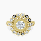 10kt Yellow Gold Bloom Vintage Halo Lab Diamond Ring front image