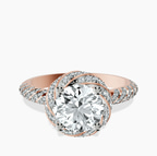 14kt Rose Gold Entwined Love Halo Lab Diamond Ring front image