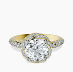 10kt Yellow Gold Entwined Love Halo Lab Diamond Ring front image