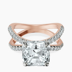 18kt Rose Gold Dakota Criss Cross Lab Diamond Ring front image