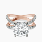 10kt Rose Gold Dakota Criss Cross Lab Diamond Ring front image
