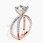 10kt Rose Gold Dakota Criss Cross Lab Diamond Ring standing product image one