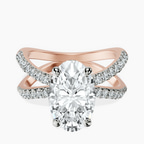 10kt Rose Gold Dakota Criss Cross Lab Diamond Ring front image