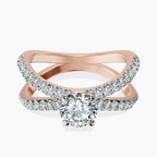 18kt Rose Gold Dakota Criss Cross Lab Diamond Ring front image