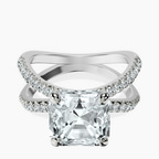 Platinum Dakota Criss Cross Lab Diamond Ring front image