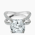 Platinum Dakota Criss Cross Lab Diamond Ring front image