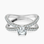 Platinum Dakota Criss Cross Lab Diamond Ring front image
