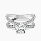 Platinum Dakota Criss Cross Lab Diamond Ring front image