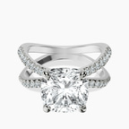 Platinum Dakota Criss Cross Lab Diamond Ring front image