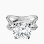 Platinum Dakota Criss Cross Lab Diamond Ring front image