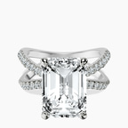 Platinum Dakota Criss Cross Lab Diamond Ring front image