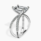 Platinum Dakota Criss Cross Lab Diamond Ring standing product image one