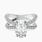 Platinum Dakota Criss Cross Lab Diamond Ring front image